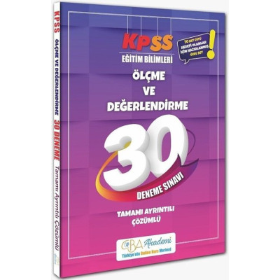 KPSS Eğitim Bilimleri Ölçme ve Değerlendirme 30 Deneme Sınavı
