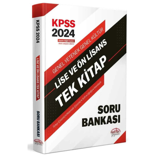KPSS Genel Yetenek Genel Kültür Lise Ön Lisans Tek Kitap Soru Bankası