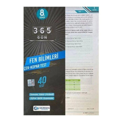 7. Sınıf Matematik Çek Kopar Test 40 Test 365 Gün
