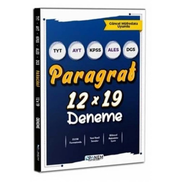 TYT AYT KPSS ALES DGS Paragraf 12X19 Deneme