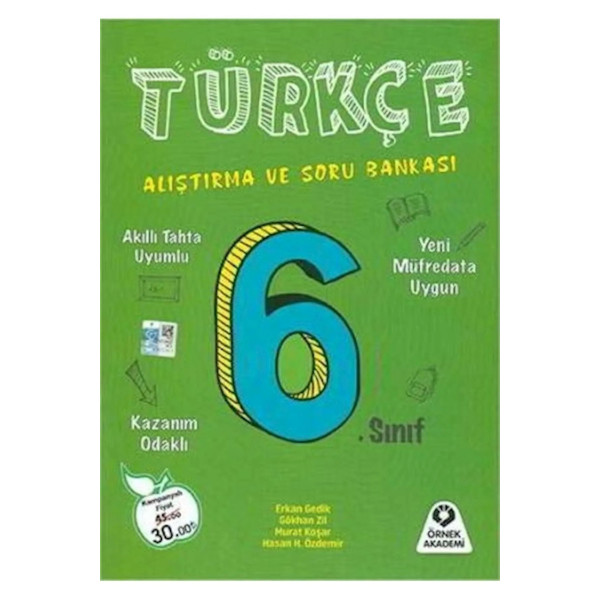 6. Sınıf Türkçe Alıştırma ve Soru Bankası (Yeşil Kapak)
