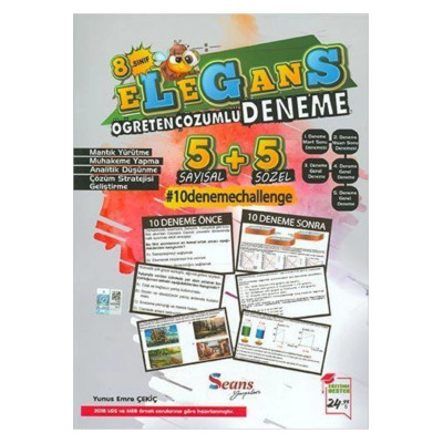 8. Sınıf Elegans Öğreten Çözümlü Deneme 5+5 Deneme