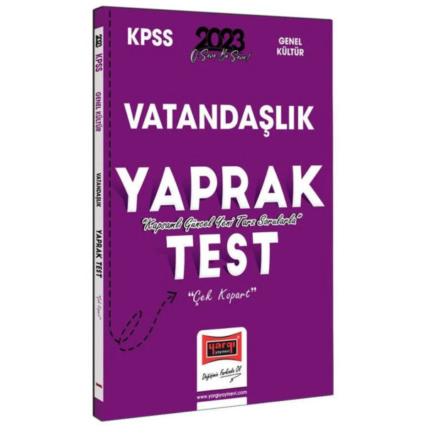 KPSS Genel Kültür Vatandaşlık Yaprak Test Çek Kopart