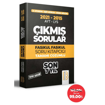 AYT LYS II. Oturum Eşit Ağırlık Sözel Bölüm Çıkmış Sorular Fasikül Fasikül Soru Kitapçığı Son 7 Yıl 2021 2015
