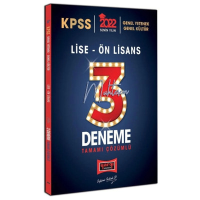 KPSS Genel Yetenek Genel Kültür Lise Ön Lisans Muhteşem 3 Deneme