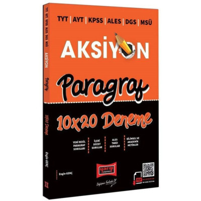 TYT AYT KPSS ALES DGS MSÜ Aksiyon Paragraf 10X20 Deneme